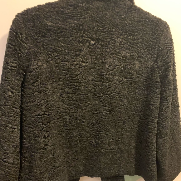 Vintage GAP faux Persian lamb fur black jacket  M - Picture 6 of 6
